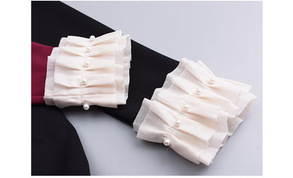 大きいサイズ レディース ダブルブレストのスクエアネックワンピース LL 3L 4L 5L