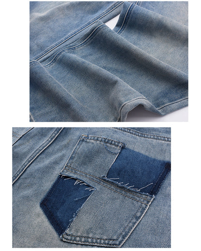 大きいサイズ レディース ビンテージスタイルのハイウエストストレートデニムパンツ LL 3L 4L 5L