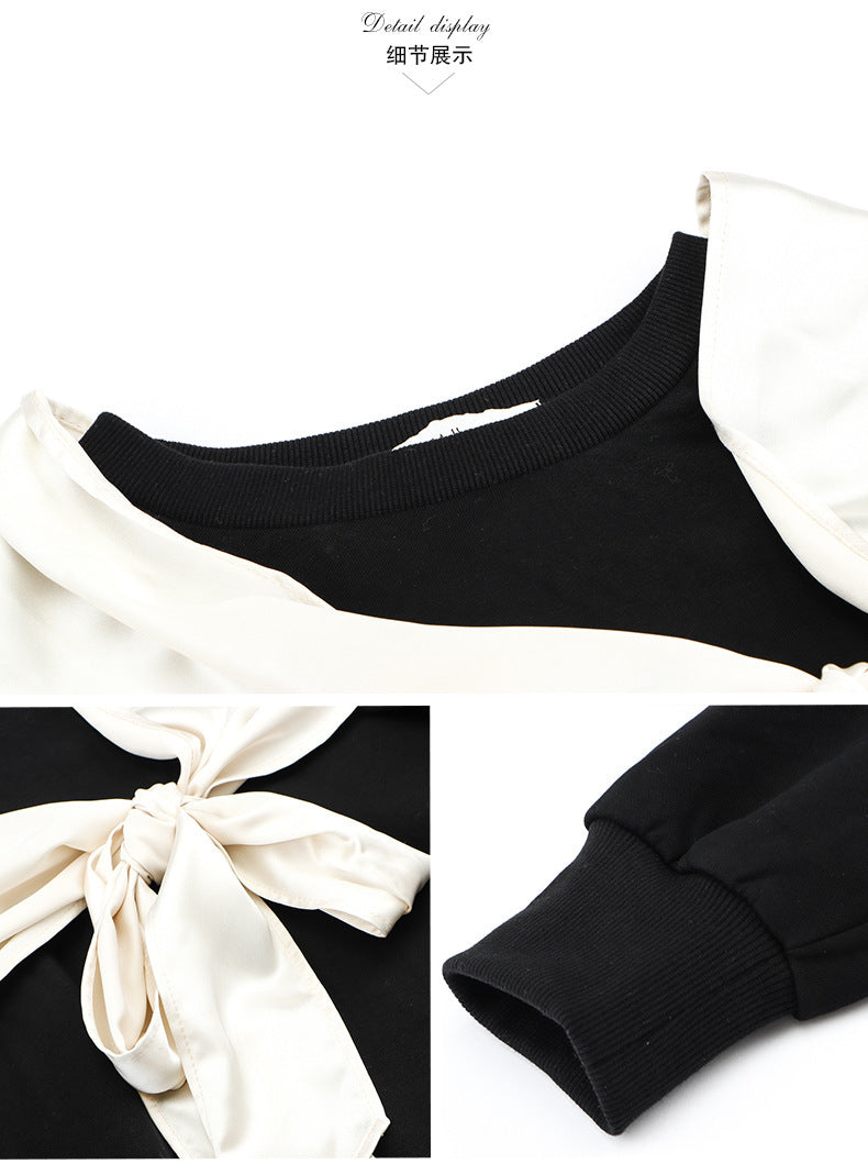 大きいサイズ レディース スカーフリボンスウェットトップス LL 3L 4L 5L