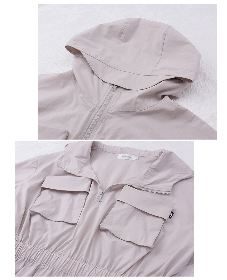 大きいサイズ レディース アウトドアフード付きワンピース LL 3L 4L 5L