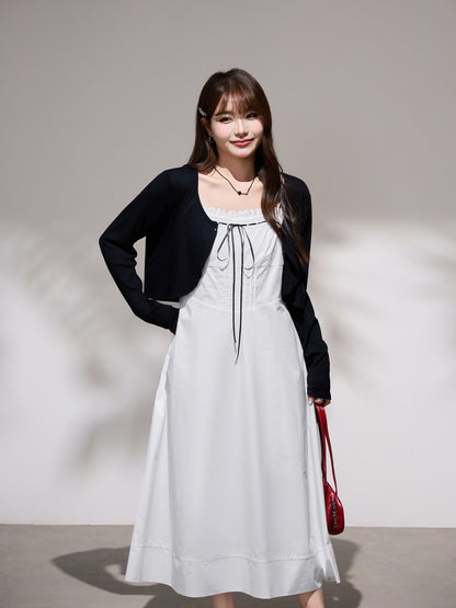 大きいサイズ レディース ブラックカーディガン/リボンワンピース(別売) LL 3L 4L 5L 6L