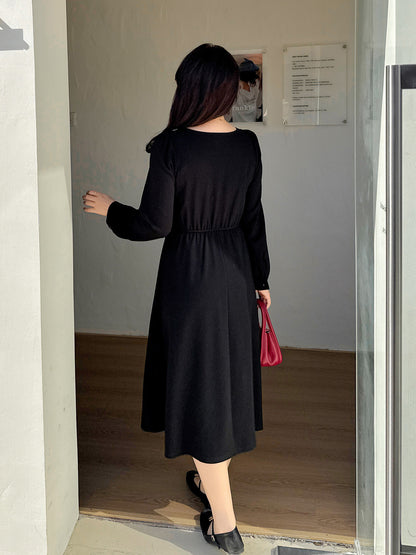 大きいサイズ レディース スクエアネックリボンレースワンピース LL 3L 4L 5L