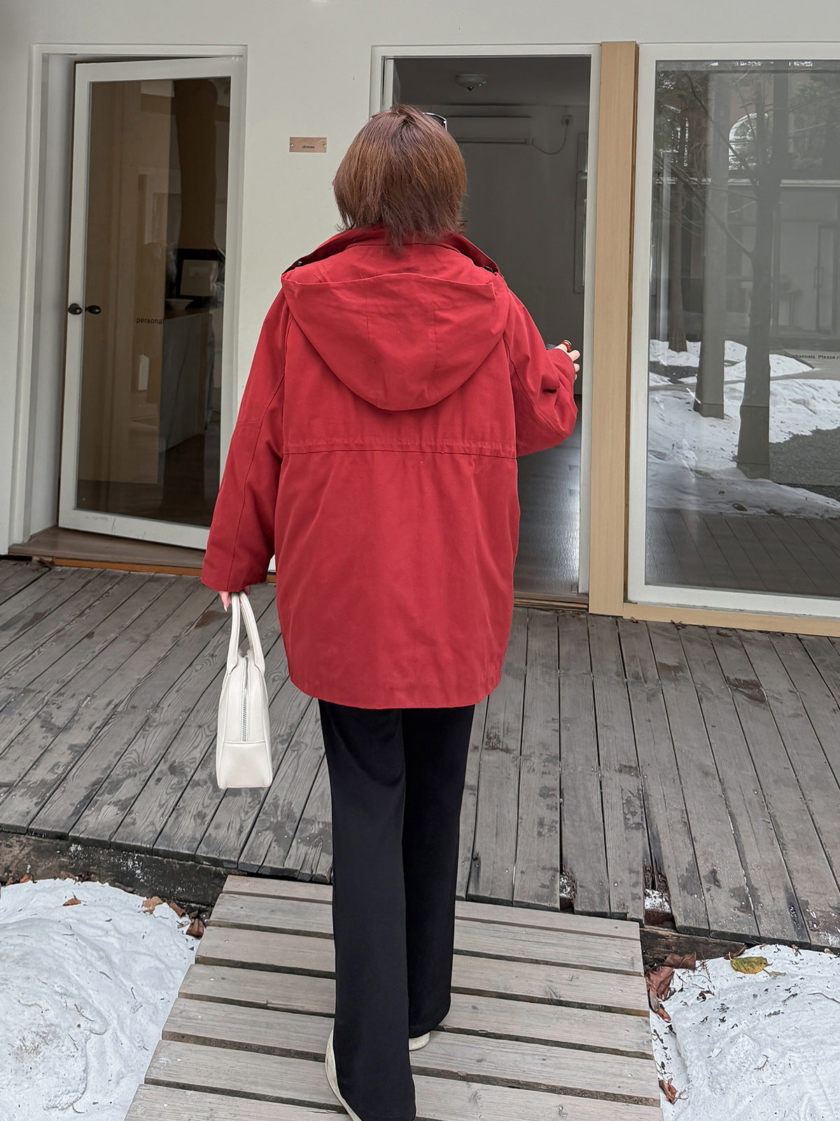 大きいサイズ レディース フード付きウエスト絞りキルティング中綿ジャケット 3L 4L 5L