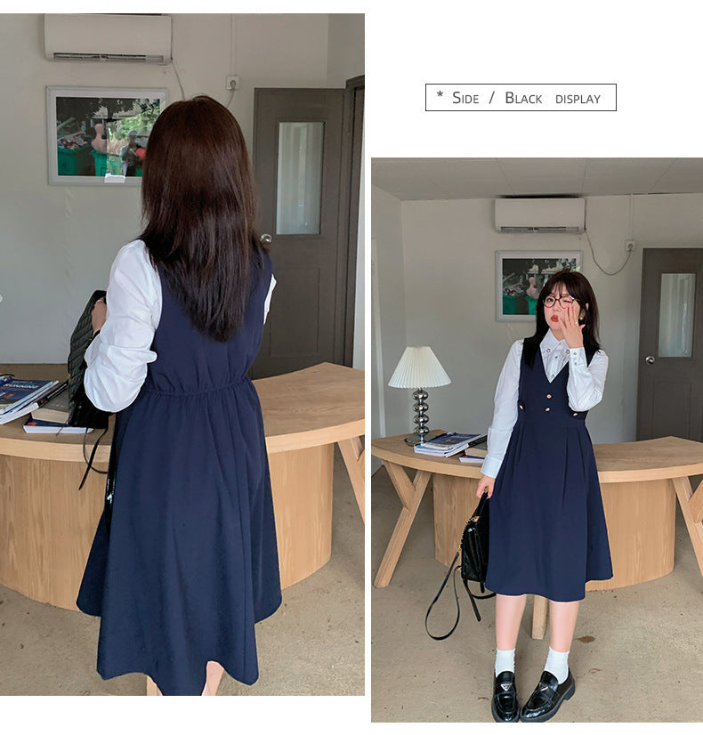 大きいサイズ レディース カレッジ風セットアップ星柄ワンピース二点セット LL 3L 4L 5L