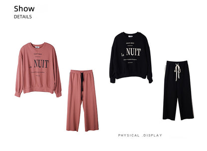 大きいサイズ レディース プリントスウェットシャツ+ワイドパンツセット LL 3L 4L 5L