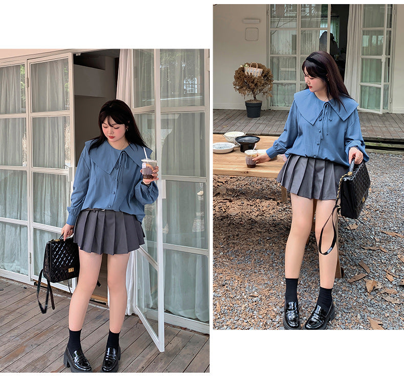 大きいサイズ レディース アシンメトリーカラーブラウス LL 3L 4L 5L