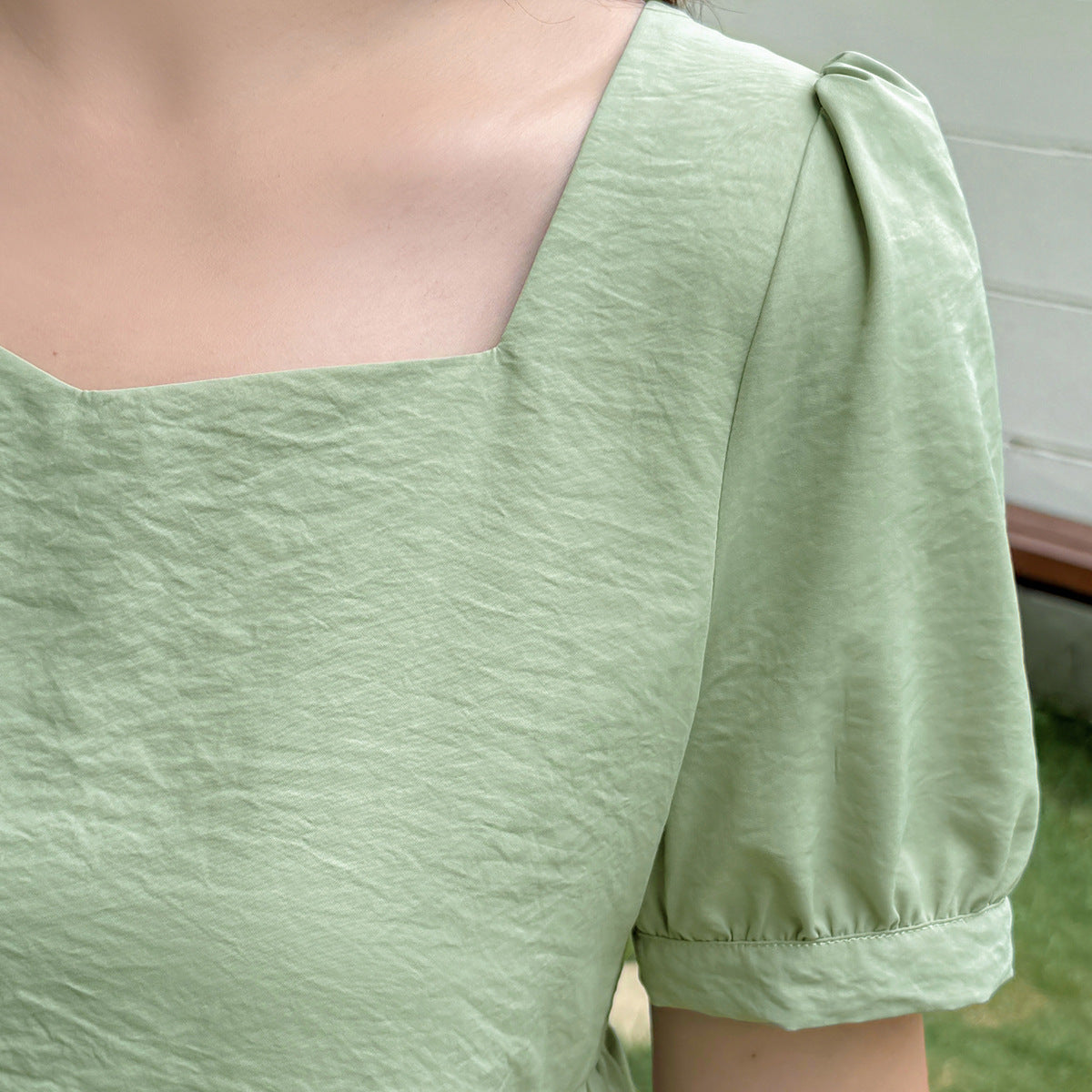 大きいサイズ レディース レースアップフリルベビードールブラウス LL 3L 4L 5L