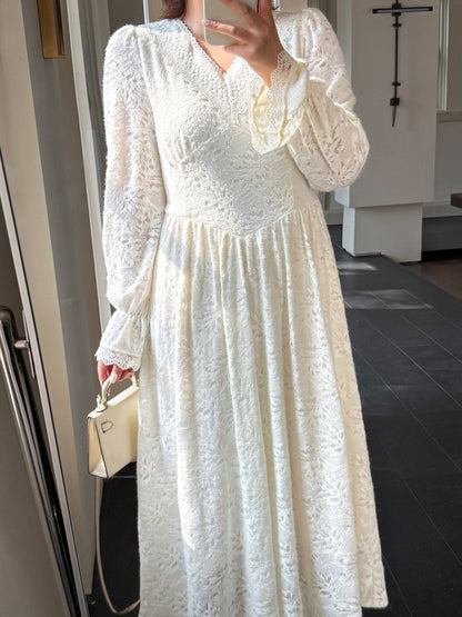 大きいサイズ レディース Vネック花柄レースワンピース LL 3L 4L 5L