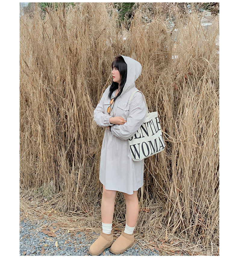 大きいサイズ レディース アウトドアフード付きワンピース LL 3L 4L 5L