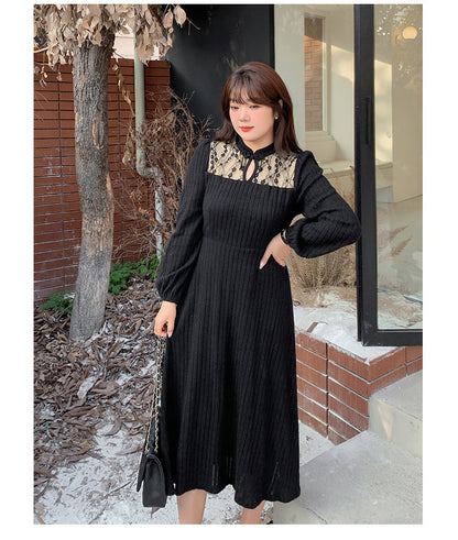 大きいサイズ レディース チャイナ風レースワンピース LL 3L 4L 5L