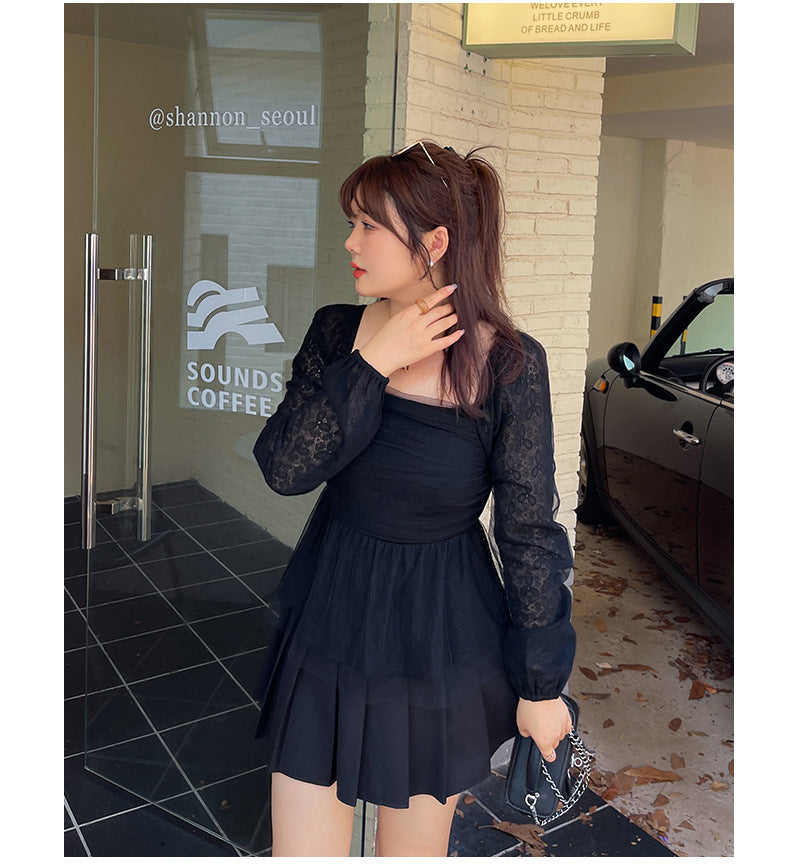 大きいサイズ レディース スクエアネックのペプラムレースブラウス LL 3L 4L 5L