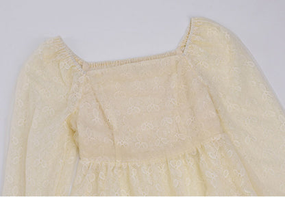 大きいサイズ レディース スクエアネックのペプラムレースブラウス LL 3L 4L 5L