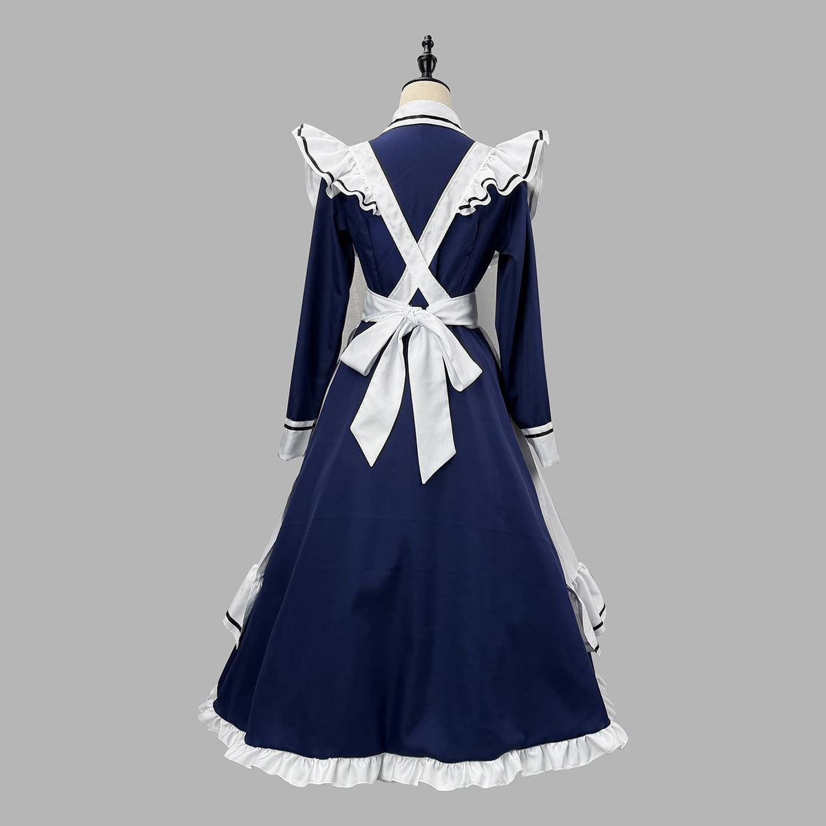大きいサイズ レディース フリルエプロン付きロングメイド服コスチューム LL 3L 4L 5L 6L 5