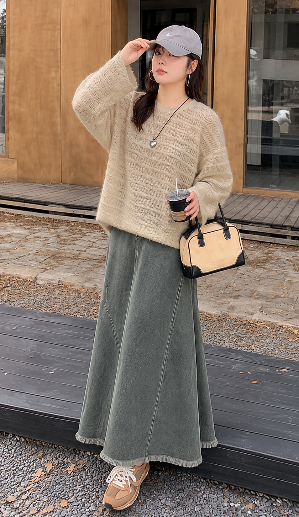 大きいサイズ レディース 透かし編みボーダーレースニット LL 3L 4L