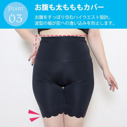大きいサイズ レディース 冷感クールストレッチ股ずれ防止パンツ 3L 4L 5L