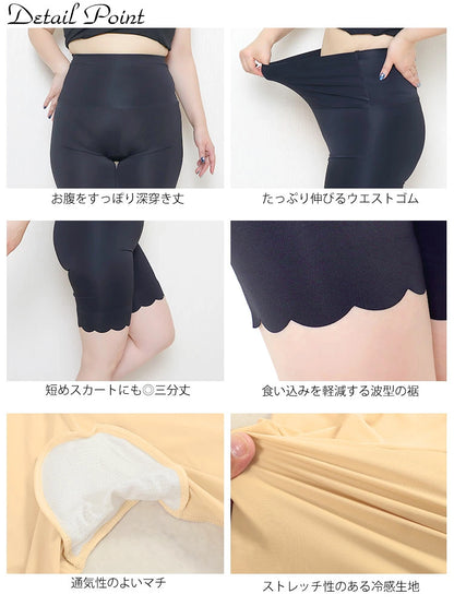 大きいサイズ レディース 冷感クールストレッチ股ずれ防止パンツ 3L 4L 5L